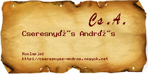Cseresnyés András névjegykártya