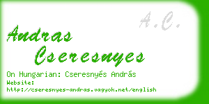 andras cseresnyes business card